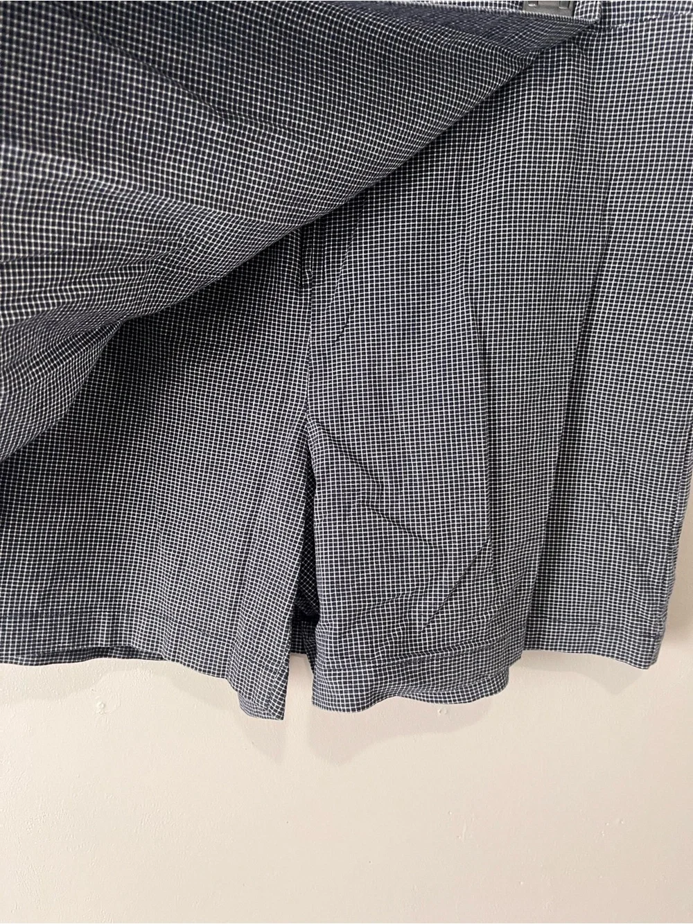 Sonoma Petite Street Navy White Gingham Wrap Skort Women’s 12P Cotton Blend